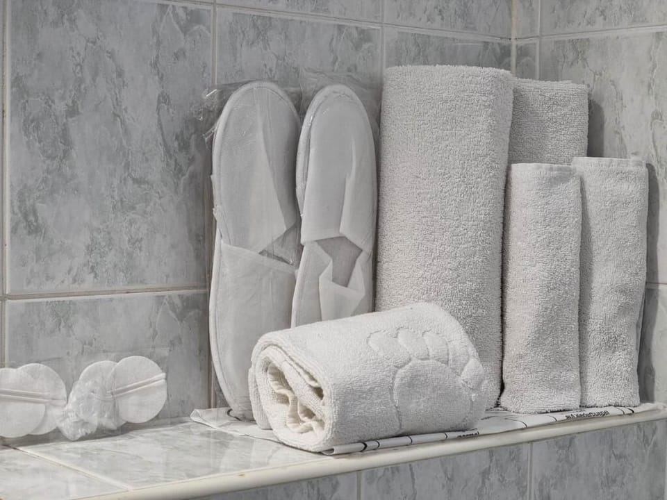 Free toiletries, hair dryer, slippers, towels