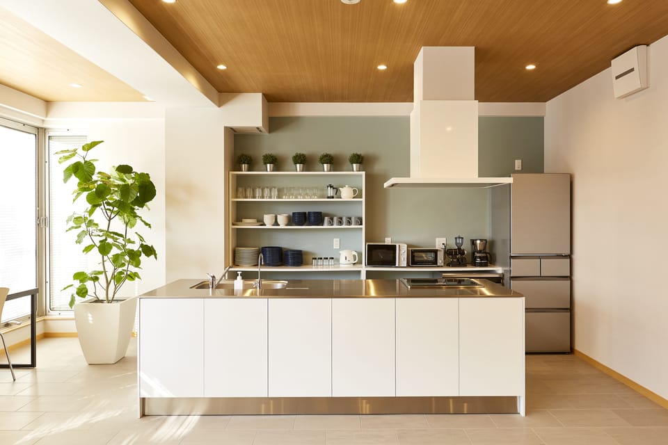 Shared fridge, microwave, rice cooker