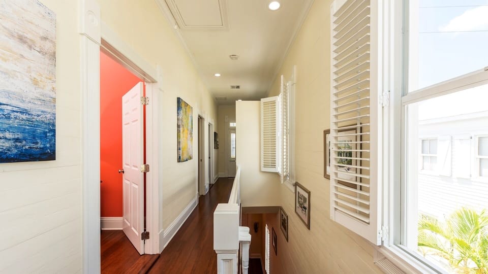 The stairs take you to and from the condo...