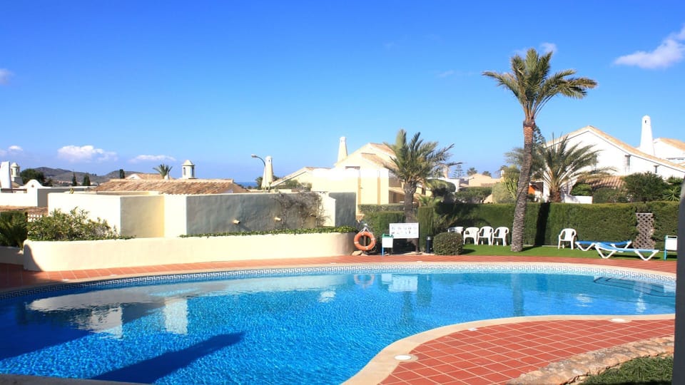 View of the pool from the villa terrace