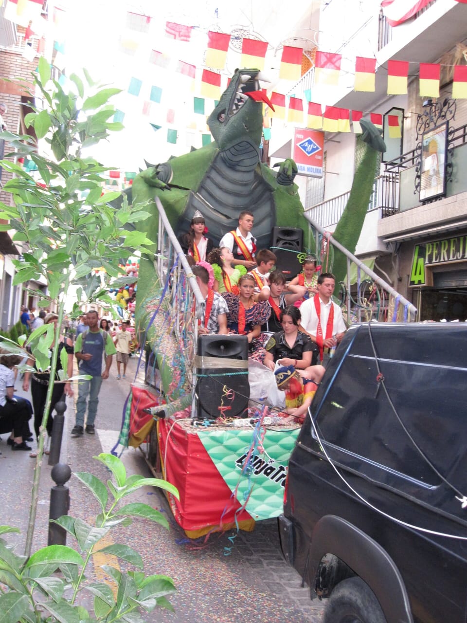  popular annual Lanjaron water/ ham festival. Typical Spanish authentic fiesta