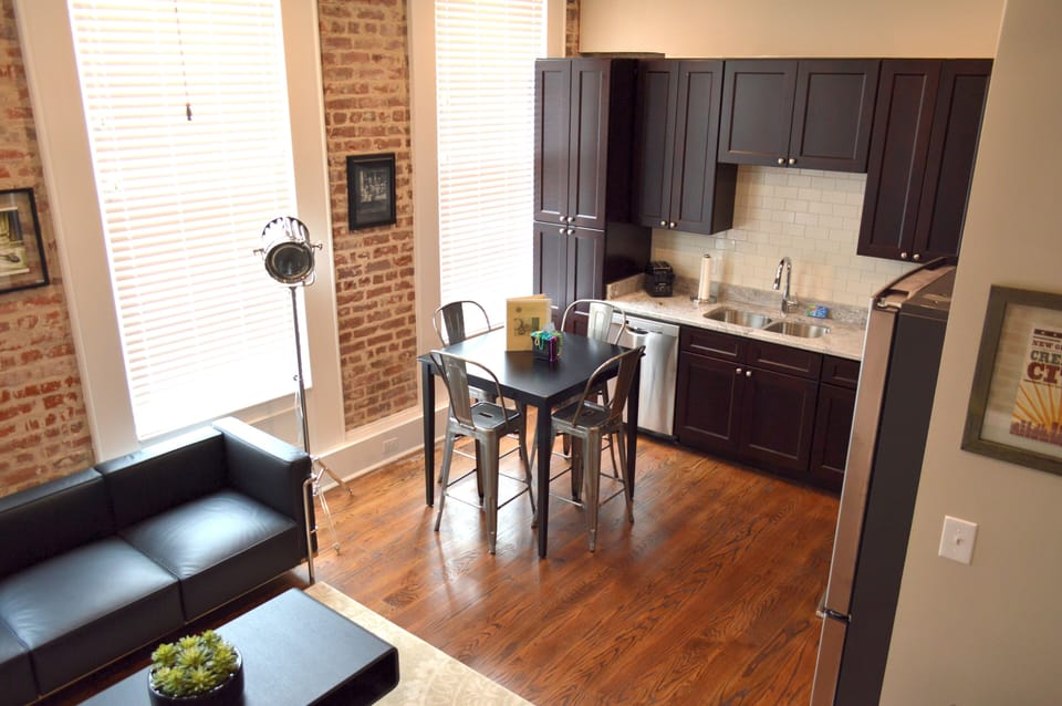 Bistro height table and stools