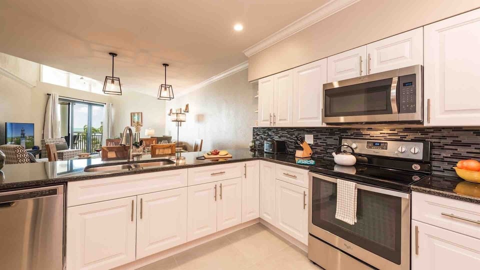 The kitchen has new stainless steel appliances...