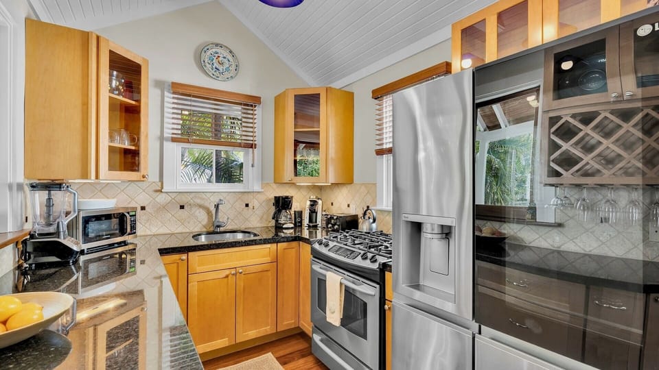 The kitchen has upgraded appliances, and is fully equipped to prepare any meal...