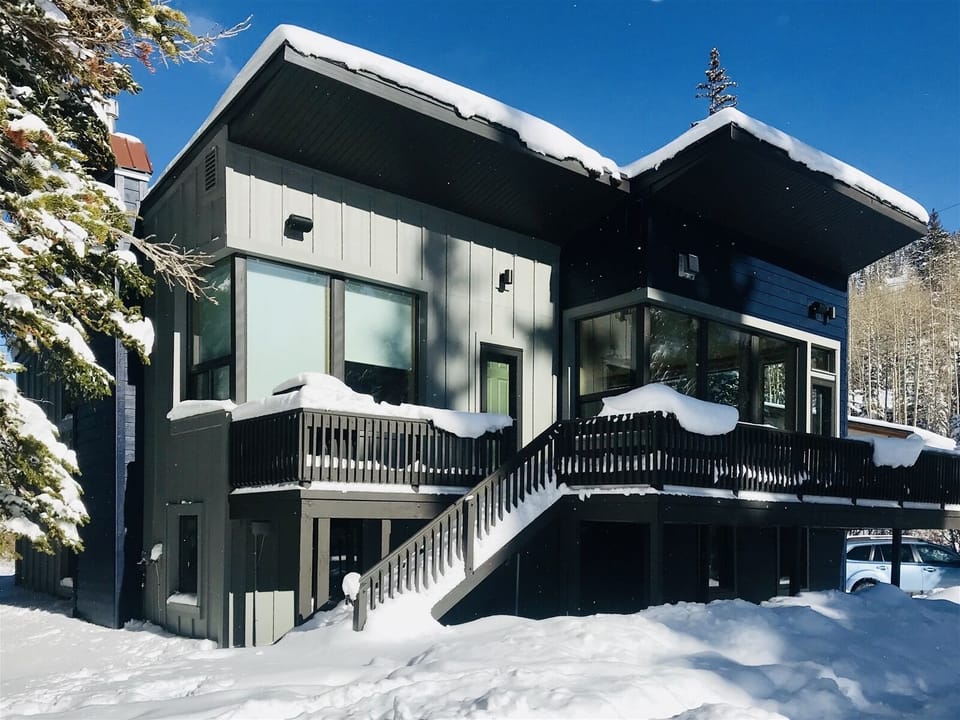 Front of Cabin in Winter