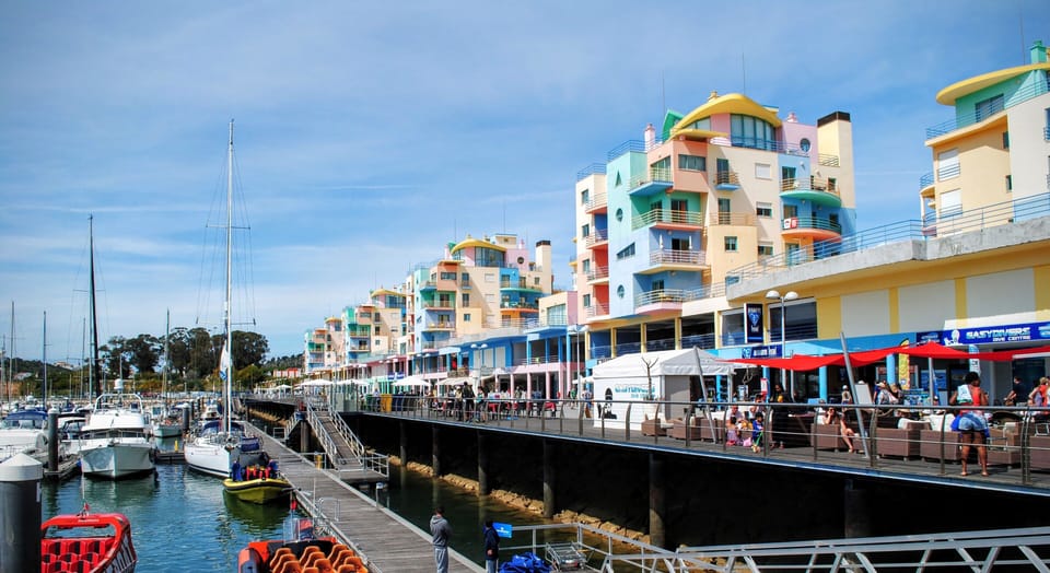 View from marina toward apartment