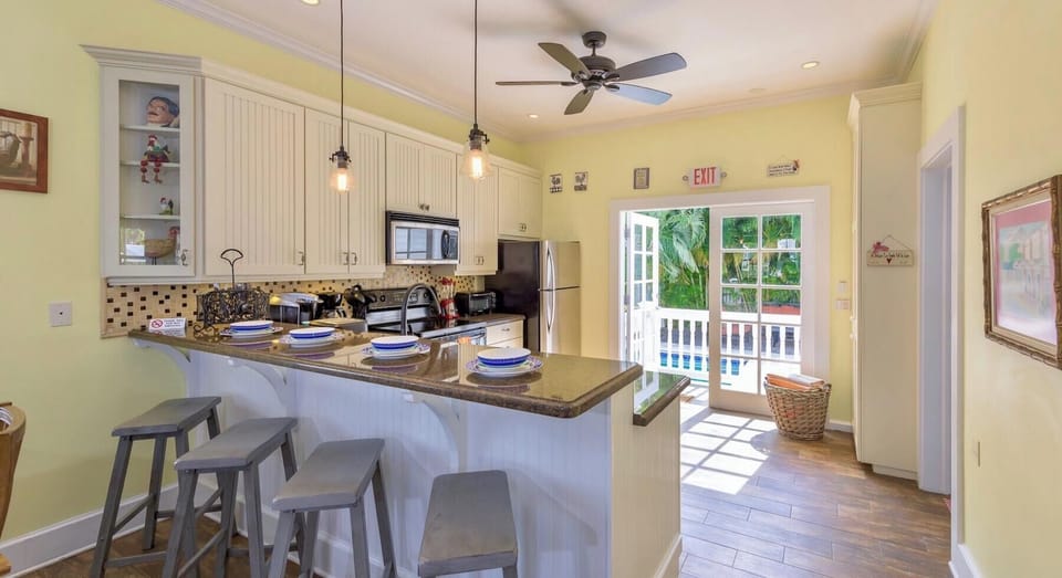 The large, open kitchen...
