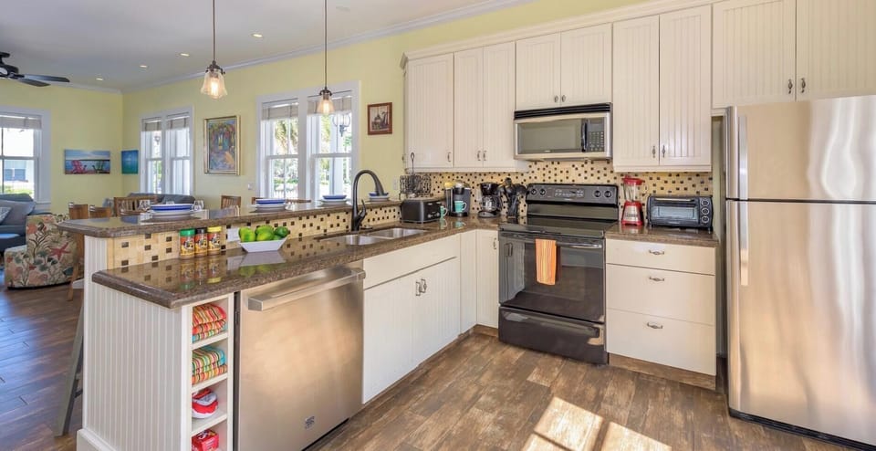 The kitchen has all state-of-the-art appliances...