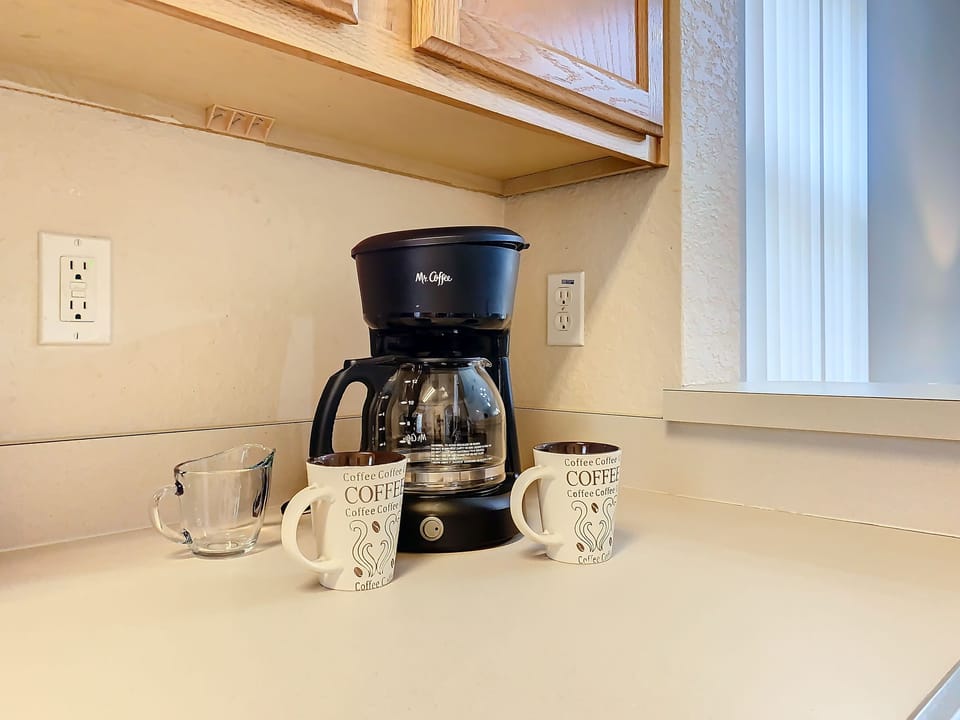 Coffee station with all essentials, ready for your morning brew.