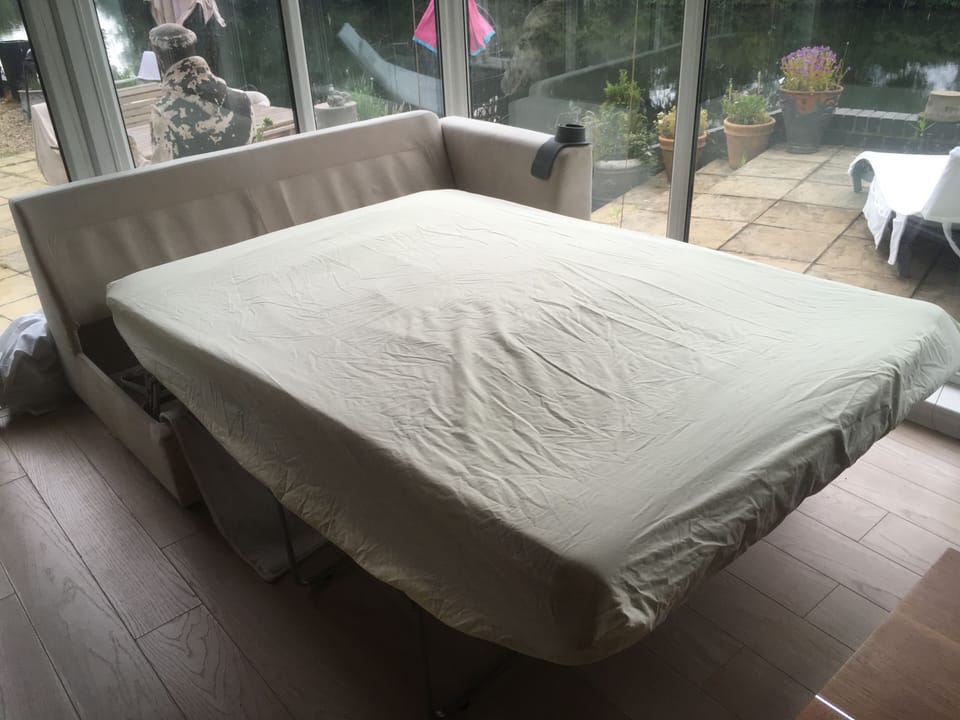 The sofabed in the lounge ‘pulled out”.