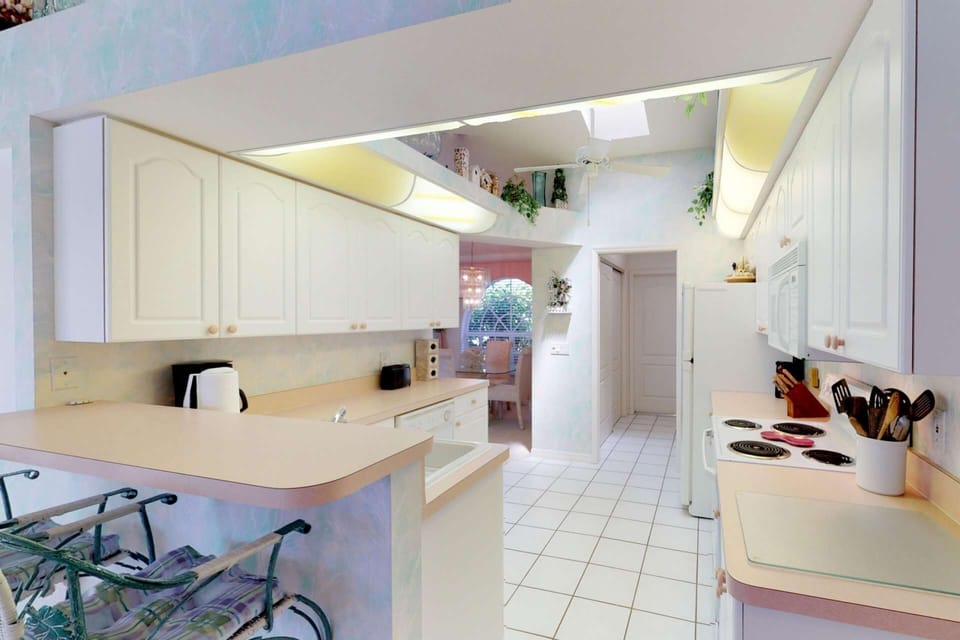 The kitchen comes stocked with everything you would need to plan, prepare, and serve meals during your stay. All you need is the groceries!