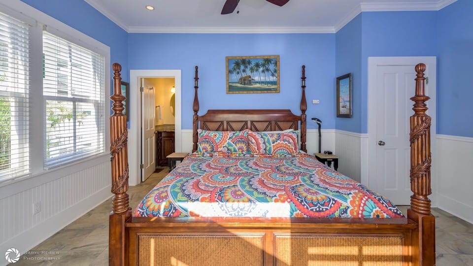 A king bed awaits you in the master...