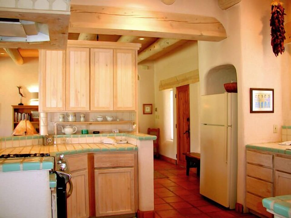 Upscale kitchen with imported Talavera tile