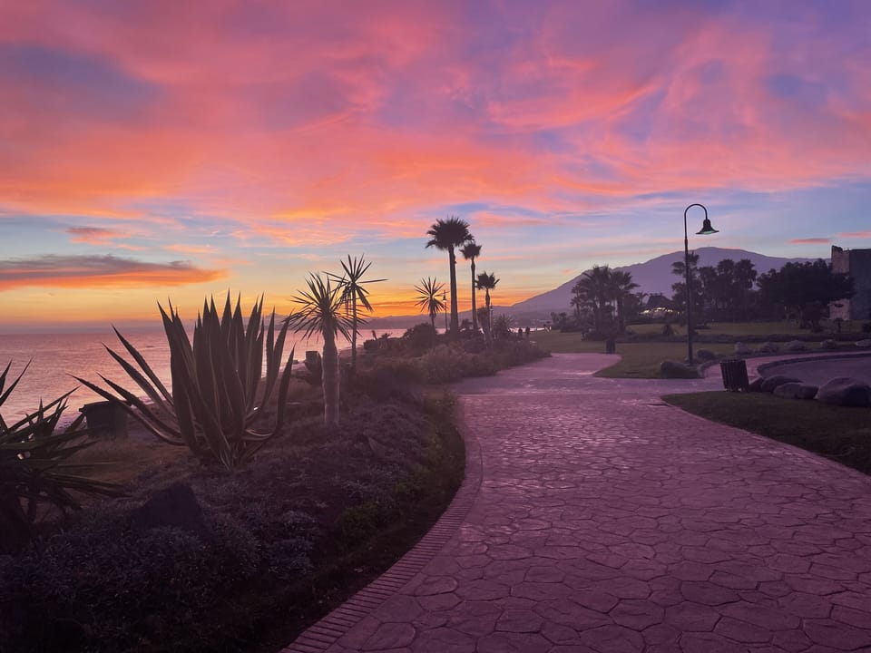 Sunset stroll along the promenade
