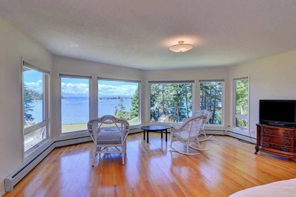 Master bedroom with wide ocean views.