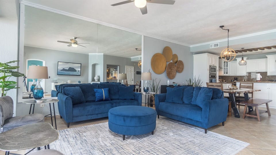 The living room offers comfort and style.
