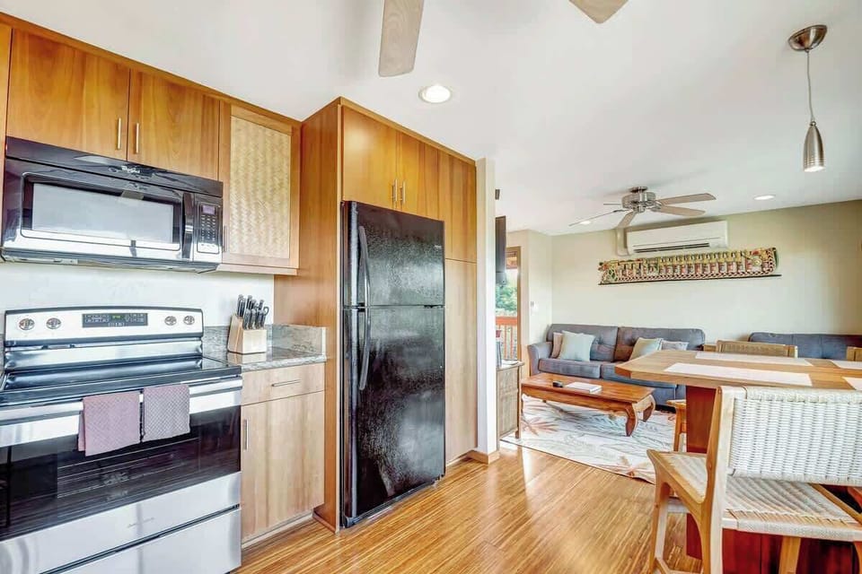 Cook up island flavors in the spacious, fully equipped kitchen