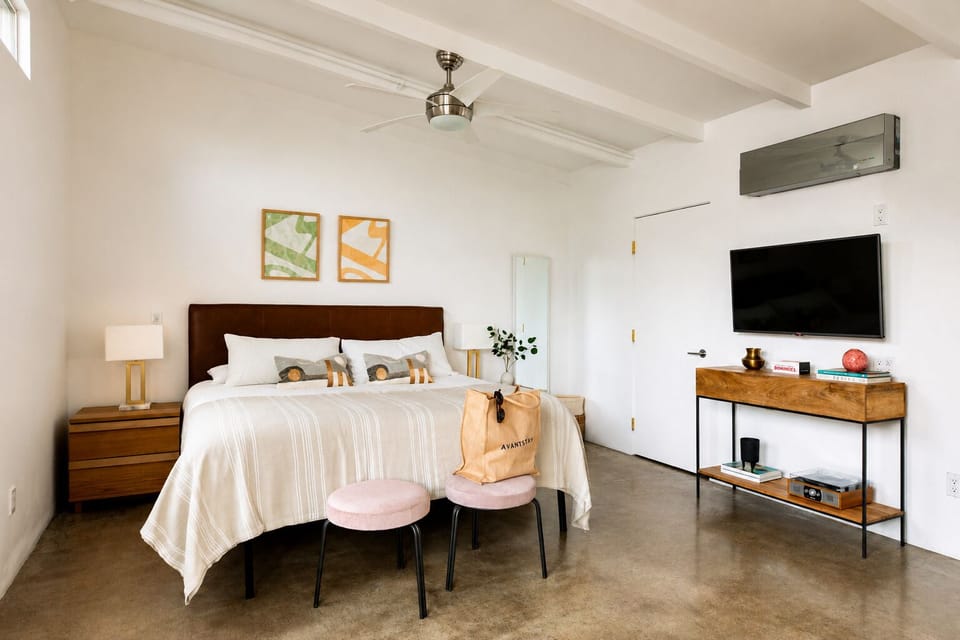 Spacious and vibrant.
