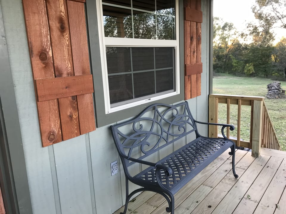 Bench on front porch