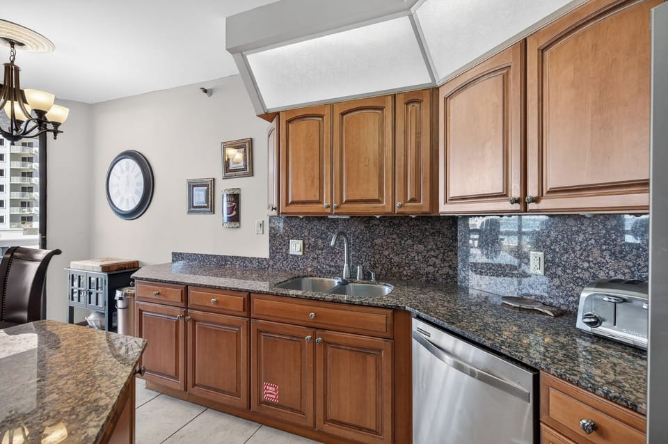 Lots of cabinets filled with dishes, cookware, and more!