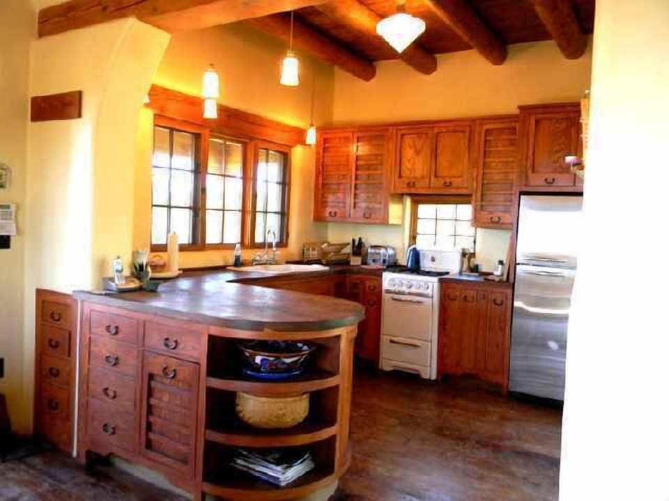 Solid Ash cabinets with hand rubbed solid black walnut counters
