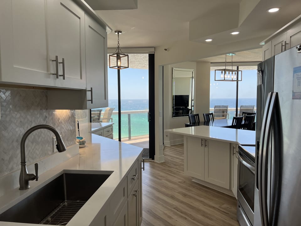 The kitchen is remodeled and spacious!