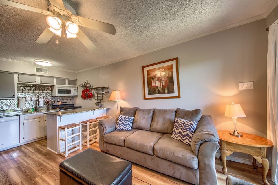 Cozy Living and Kitchen area.