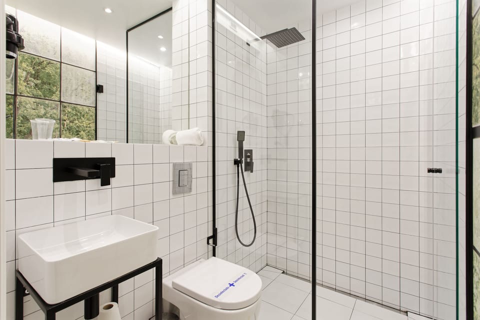 Economy Double Room | Bathroom | Shower, rainfall showerhead, designer toiletries, hair dryer