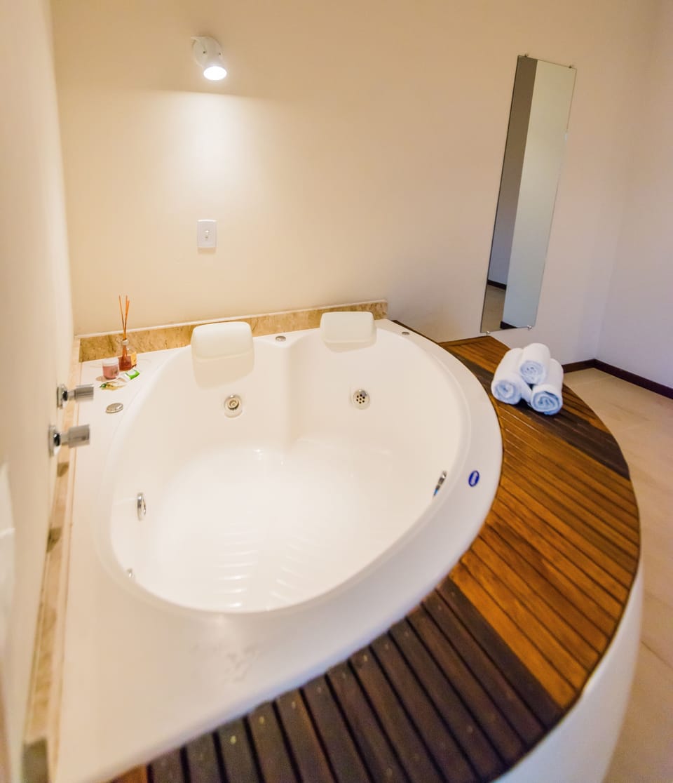 Room, Hot Tub | Bathroom | Hair dryer, bathrobes, towels, soap