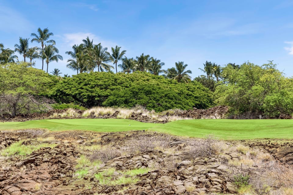 View of the 12th tee from the primary bedroom lanai