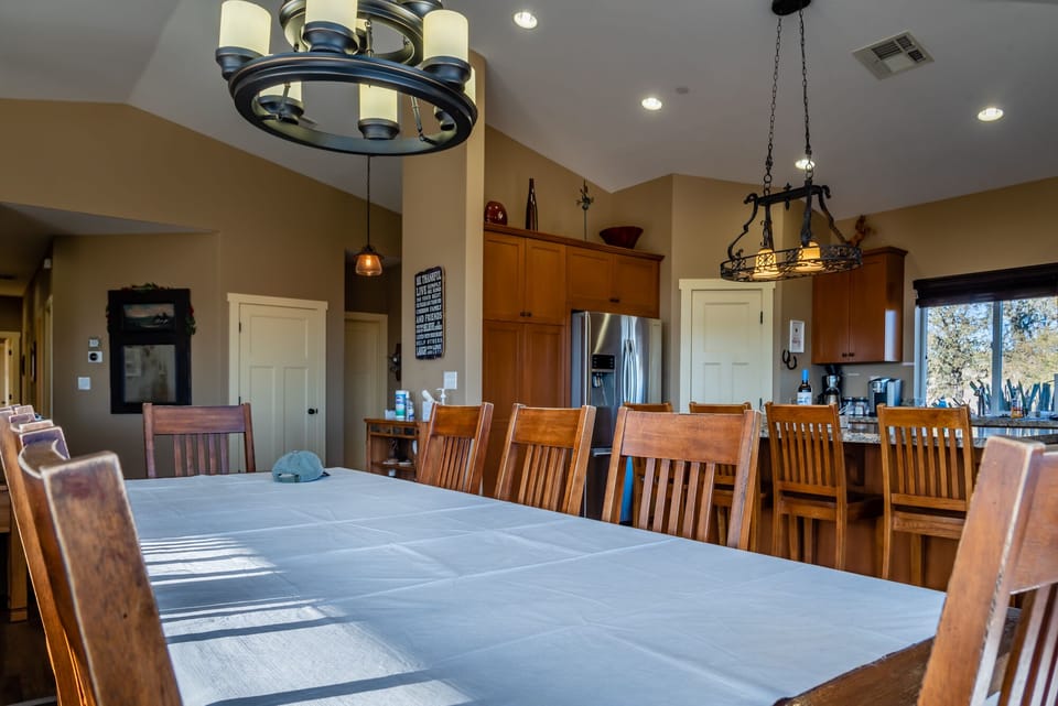 Large dining table.