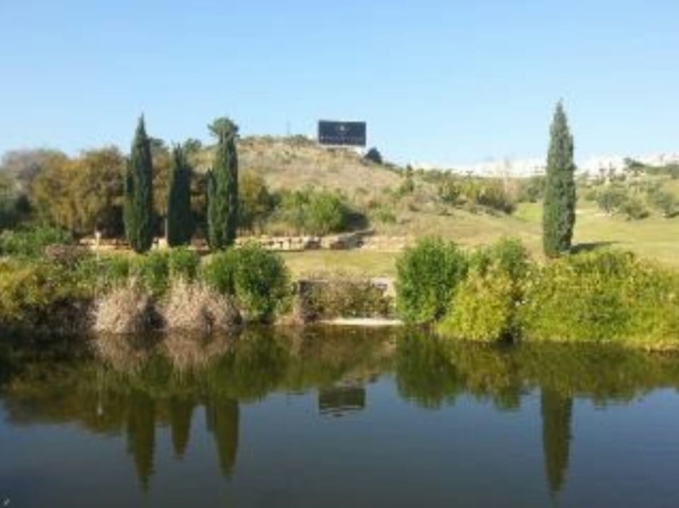 Stunning view of the lake and golf course from the club house beer garden