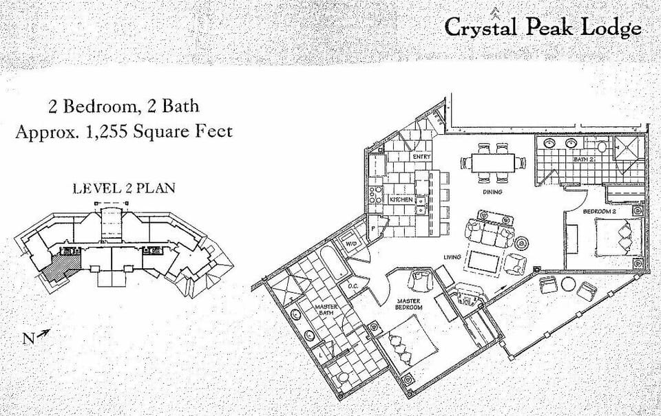 Our floor plan and location within Crystal Peak Lodge.