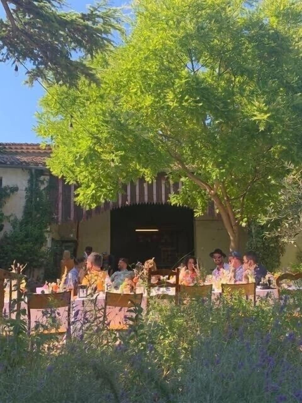 Outdoor banquet area