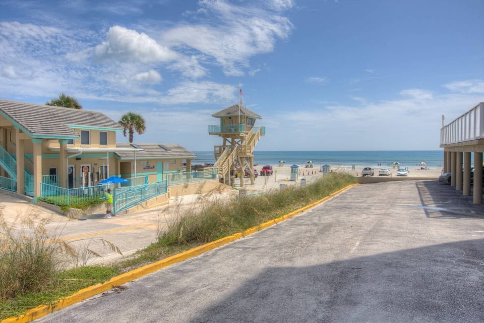 Only a 5 minute walk to the drive-on beach with a lifeguard station, restrooms and showers!