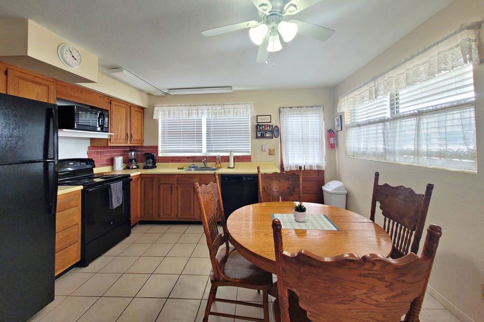 Save on meals with this fully equipped kitchen with refrigerator, dishwasher, oven/stove, microwave, toaster oven, blender, coffee maker, etc.