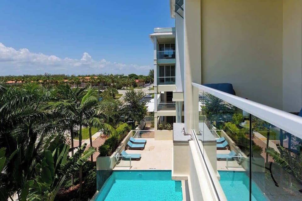 View of the pool from your balcony on the 4th floor