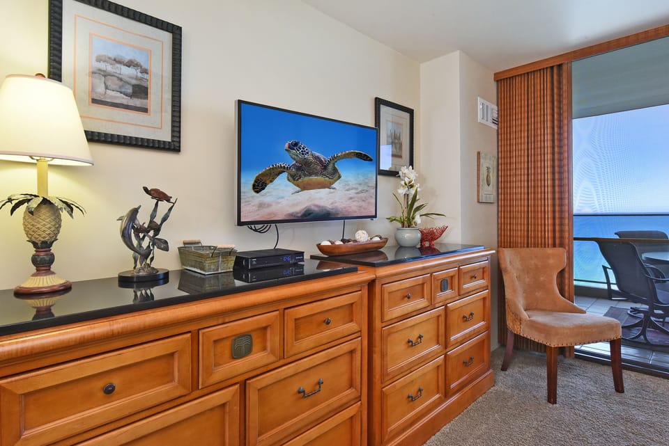 TV in bedroom and plenty of storage for your belongings.