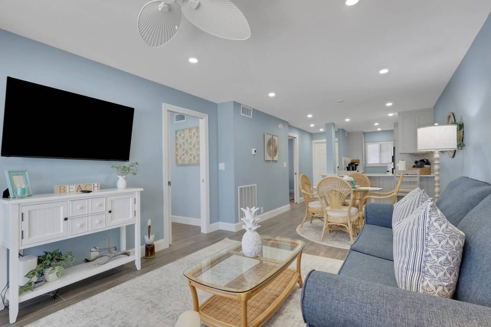 A large Smart TV with streaming apps is in the living area, for those times you want to just stay in and watch TV.