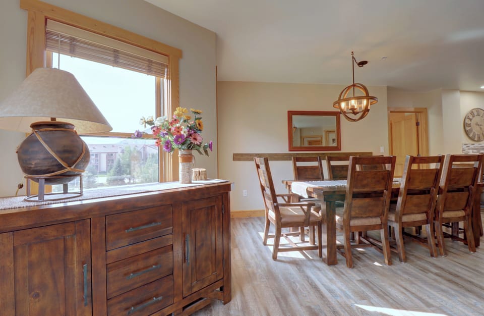 Dining room table in living area
