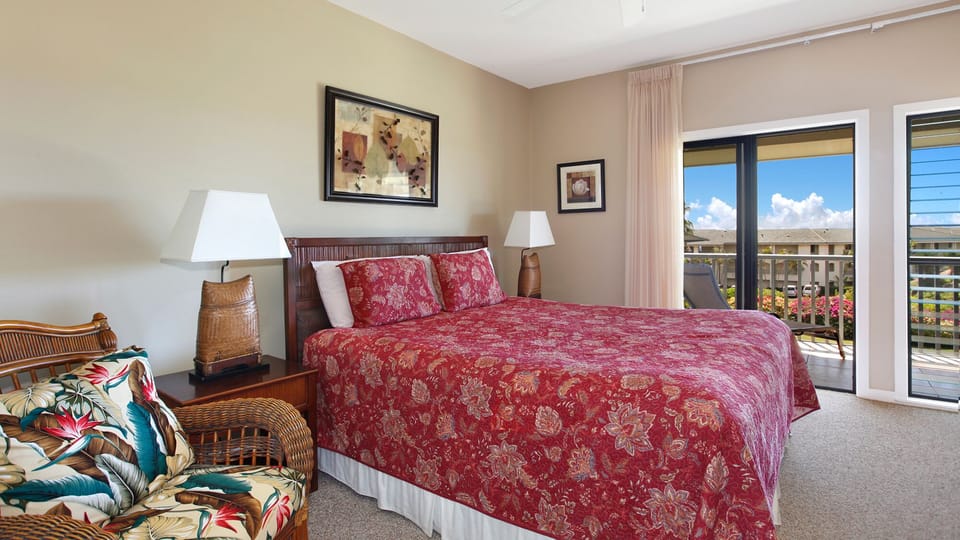 Poipu Sands at Poipu Kai Resort #334 - Master Bedroom Suite & Lanai - Parrish Kauai