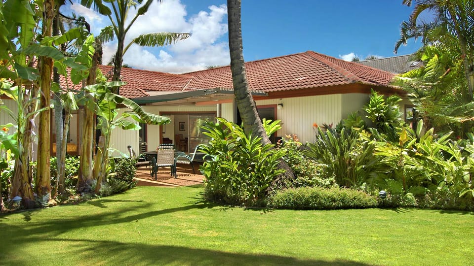 Hale Lani at Poipu Kai Resort - Backyard & Lanai View - Parrish Kauai