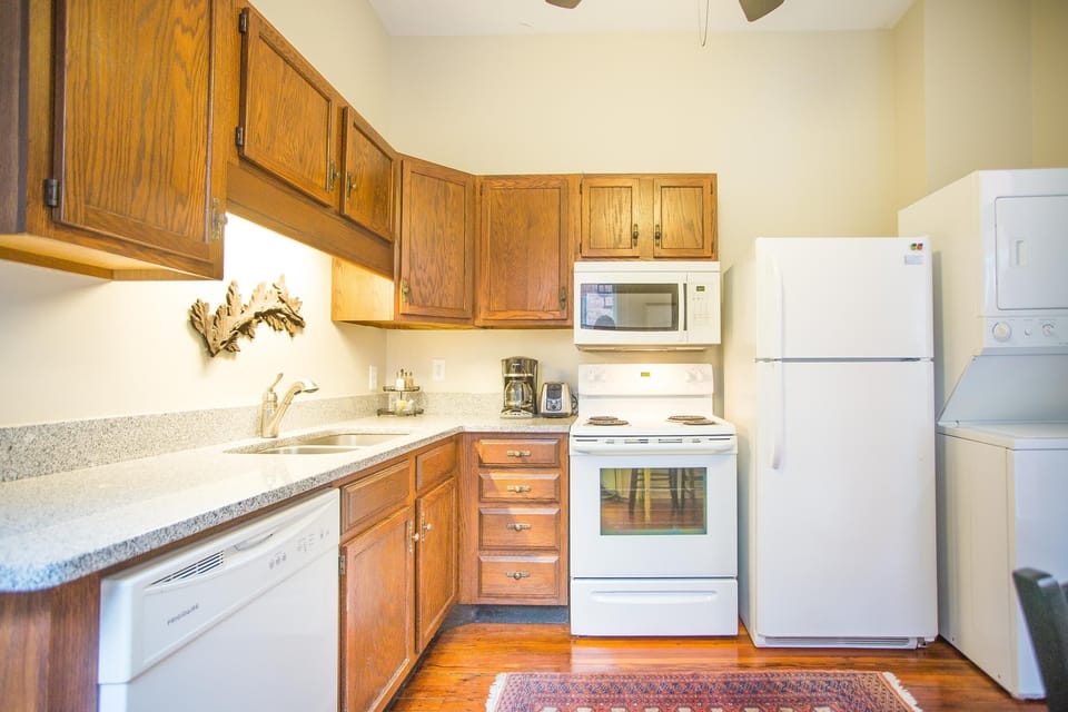 The fully equipped kitchen has everything you'd need.