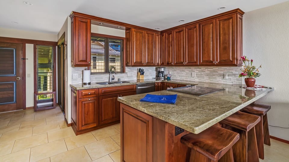 Nihi Kai Villas at Poipu #505 - Fully Equipped Kitchen & Breakfast Bar - Parrish Kauai