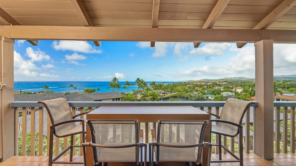 Nihi Kai Villas at Poipu #832 - Panoramic Ocean View Dining Lanai - Parrish Kauai