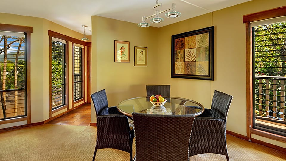 Waikomo Stream Villas #123 - Dining Room & Entry - Parrish Kauai