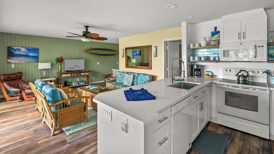 Pali Ke Kua #143 - Kitchen & Living Room - Parrish Kauai