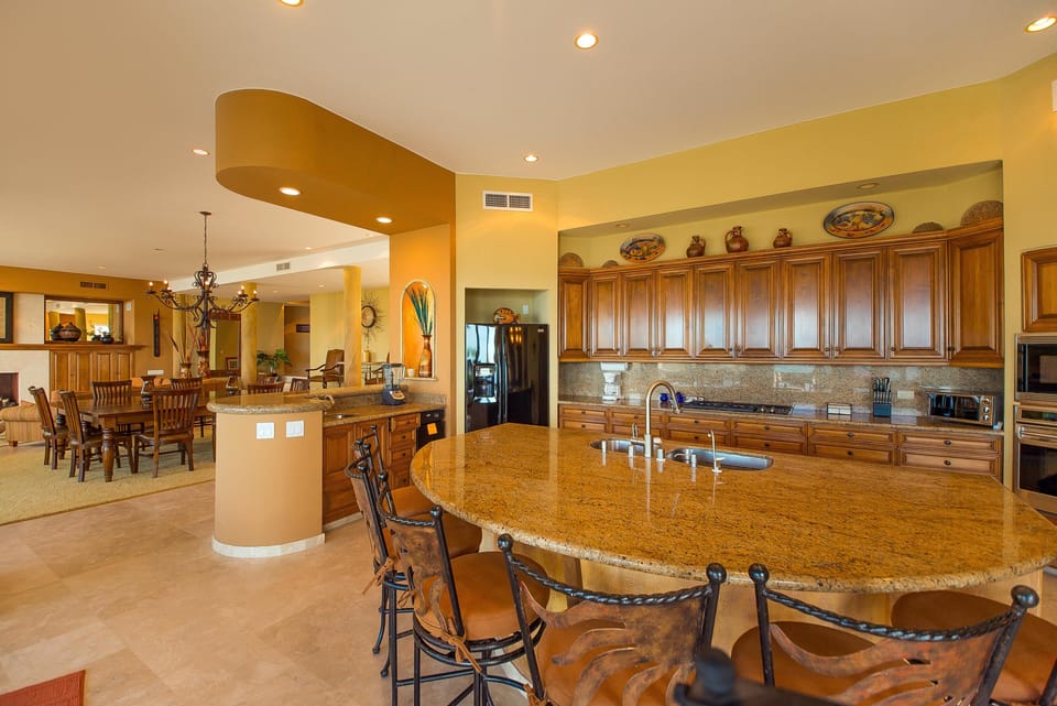 Gourmet kitchen with bar seating