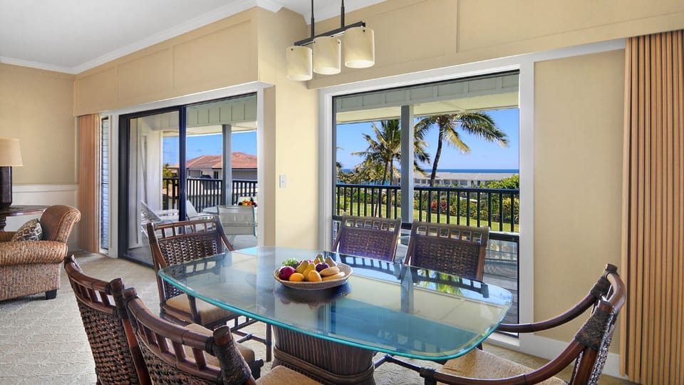 Poipu Sands at Poipu Kai Resort #234 - Ocean View Dining Room & Lanai - Parrish Kauai