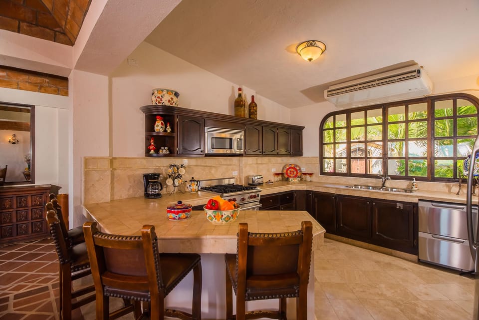 Gourmet kitchen with bar seating
